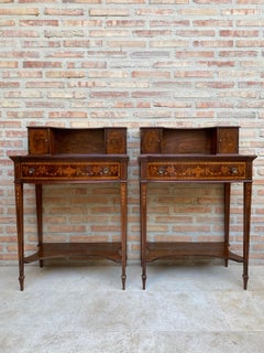 Nightstands with French Marquetry Inlaid, 1920s, Set of 2