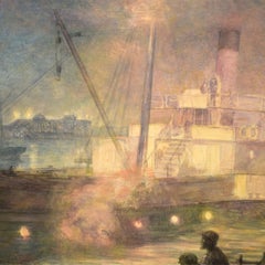 Nighttime Harbor Scene