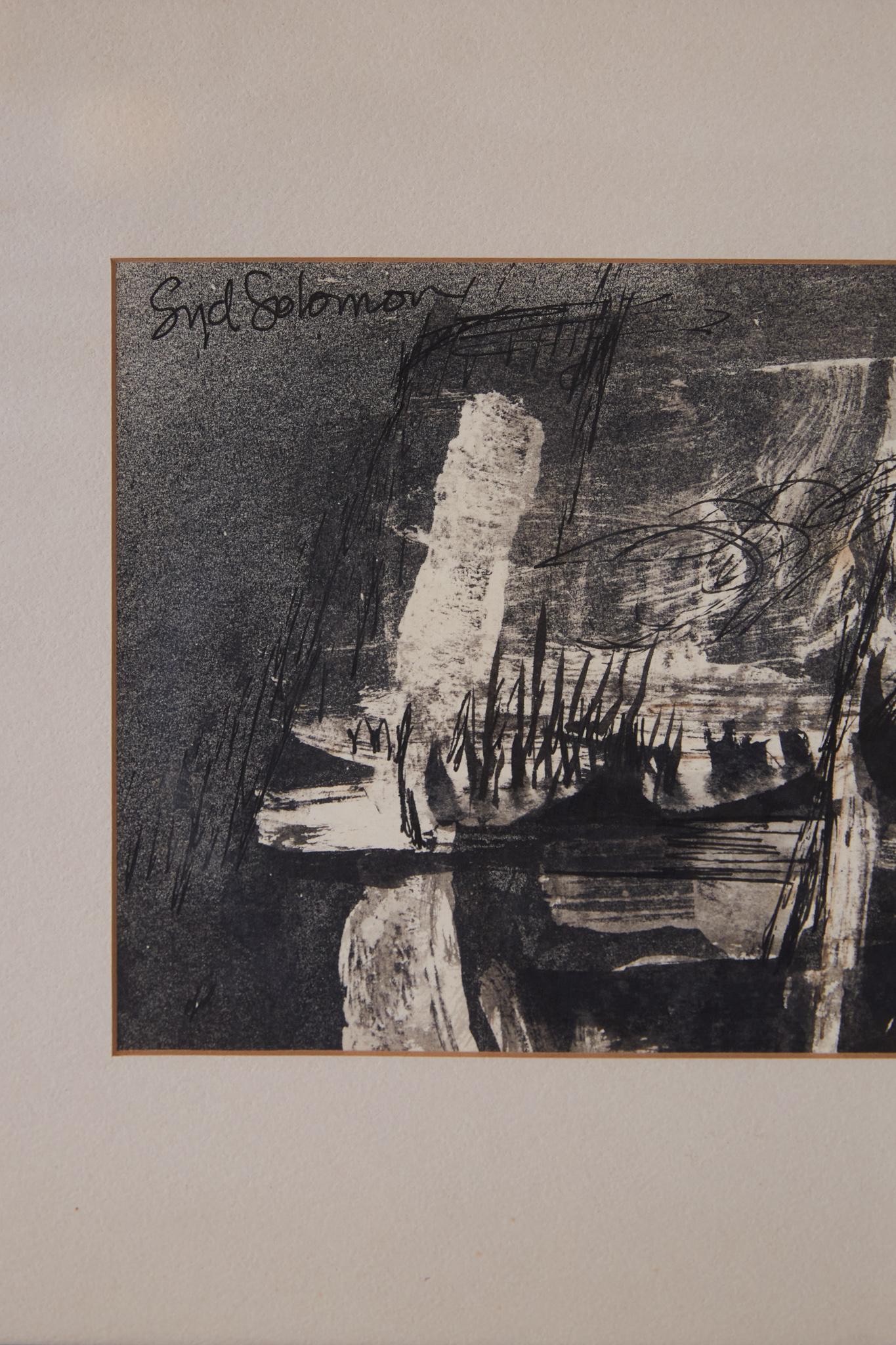 American “Nightwind” Abstract Ink Drawing by Syd Solomon For Sale
