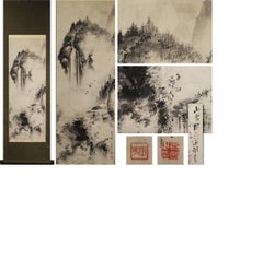 Nihonga Landcape Scene Meiji Period Scroll Japan 19c Artist Eicho Kano