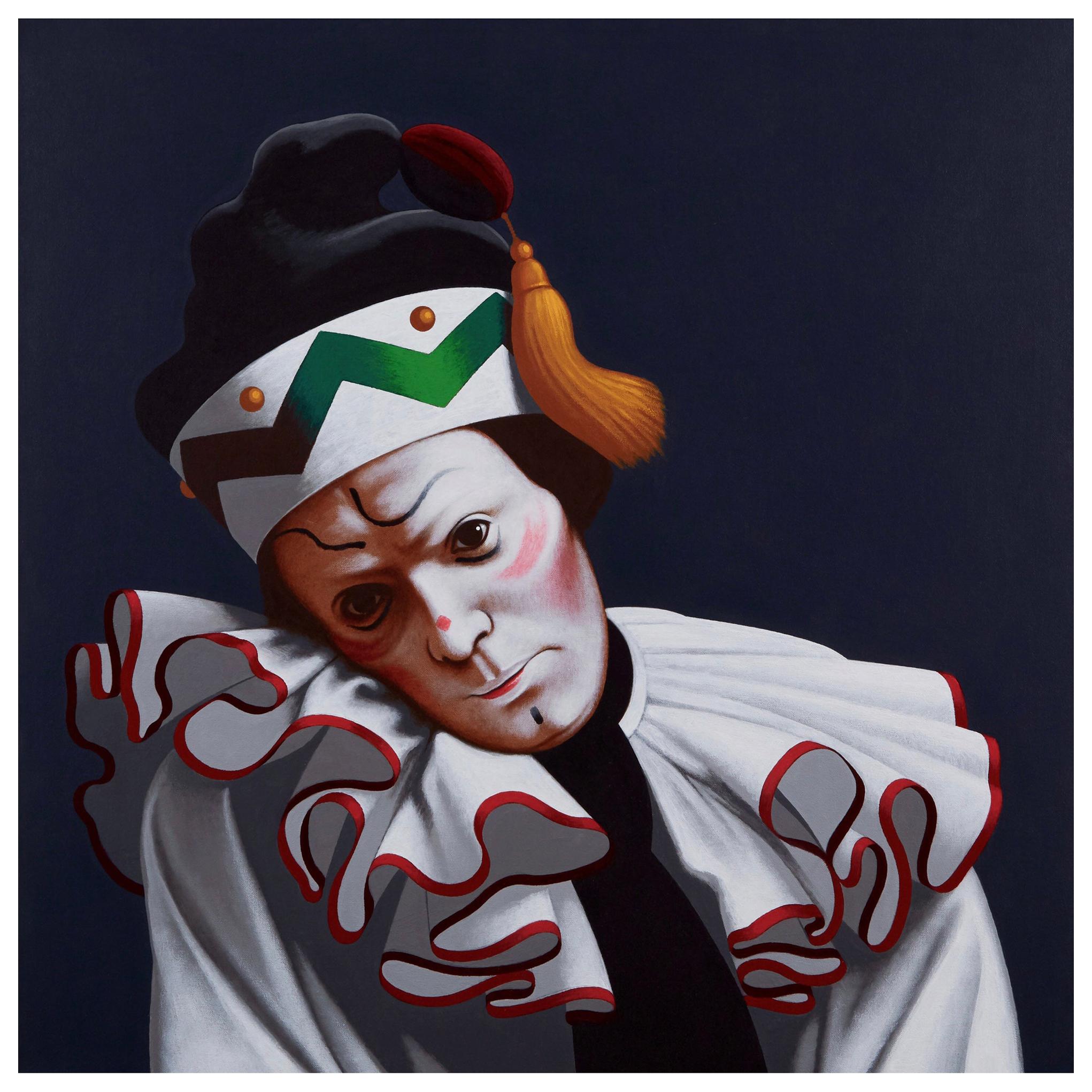Nijinsky as Petrushka, Life-Size Painting by Lynn Curlee For Sale