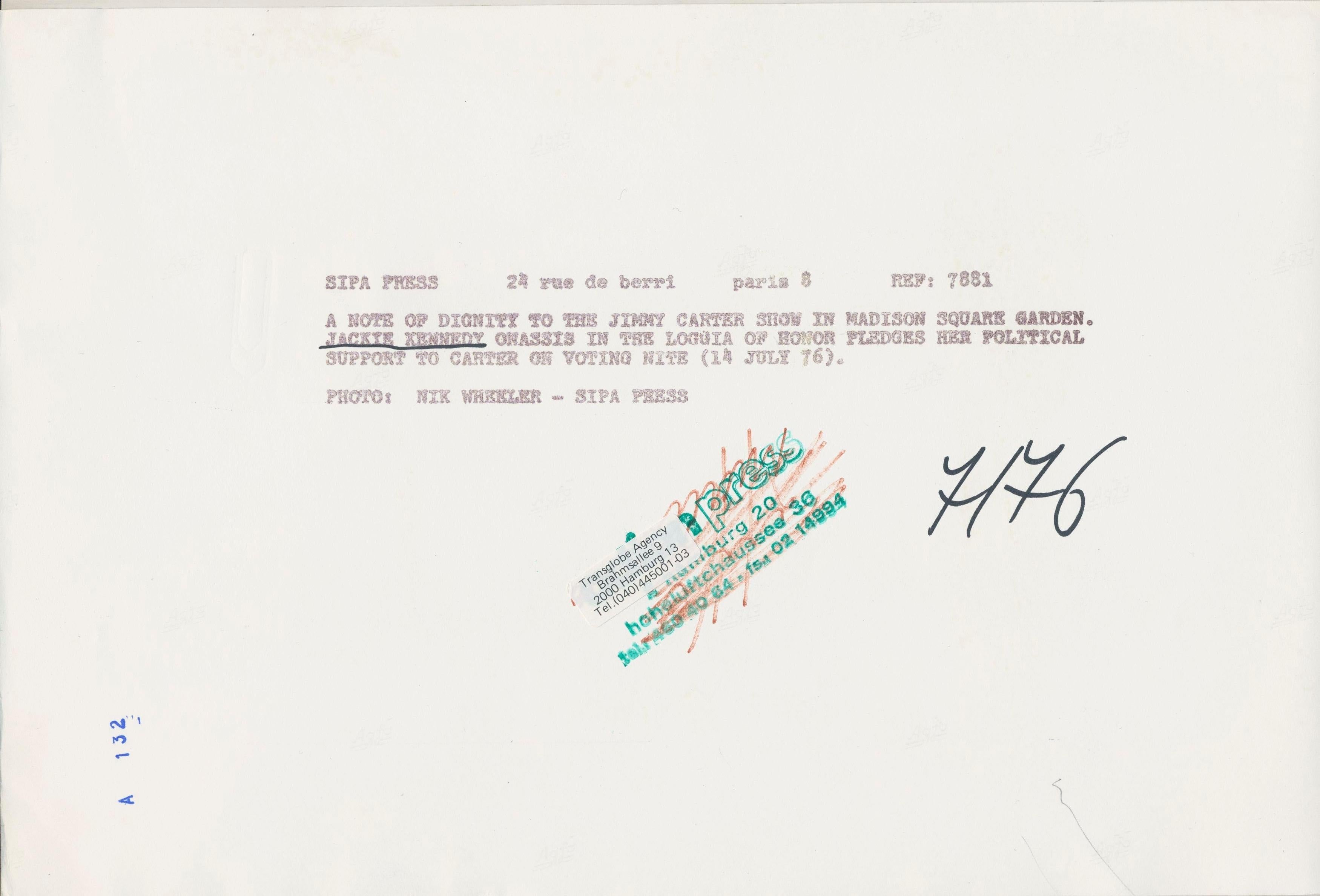 John Kennedy Onassis; Madison Square Garden, Jimmy Carter, USA, 20,1 x 30,7 cm im Angebot 1