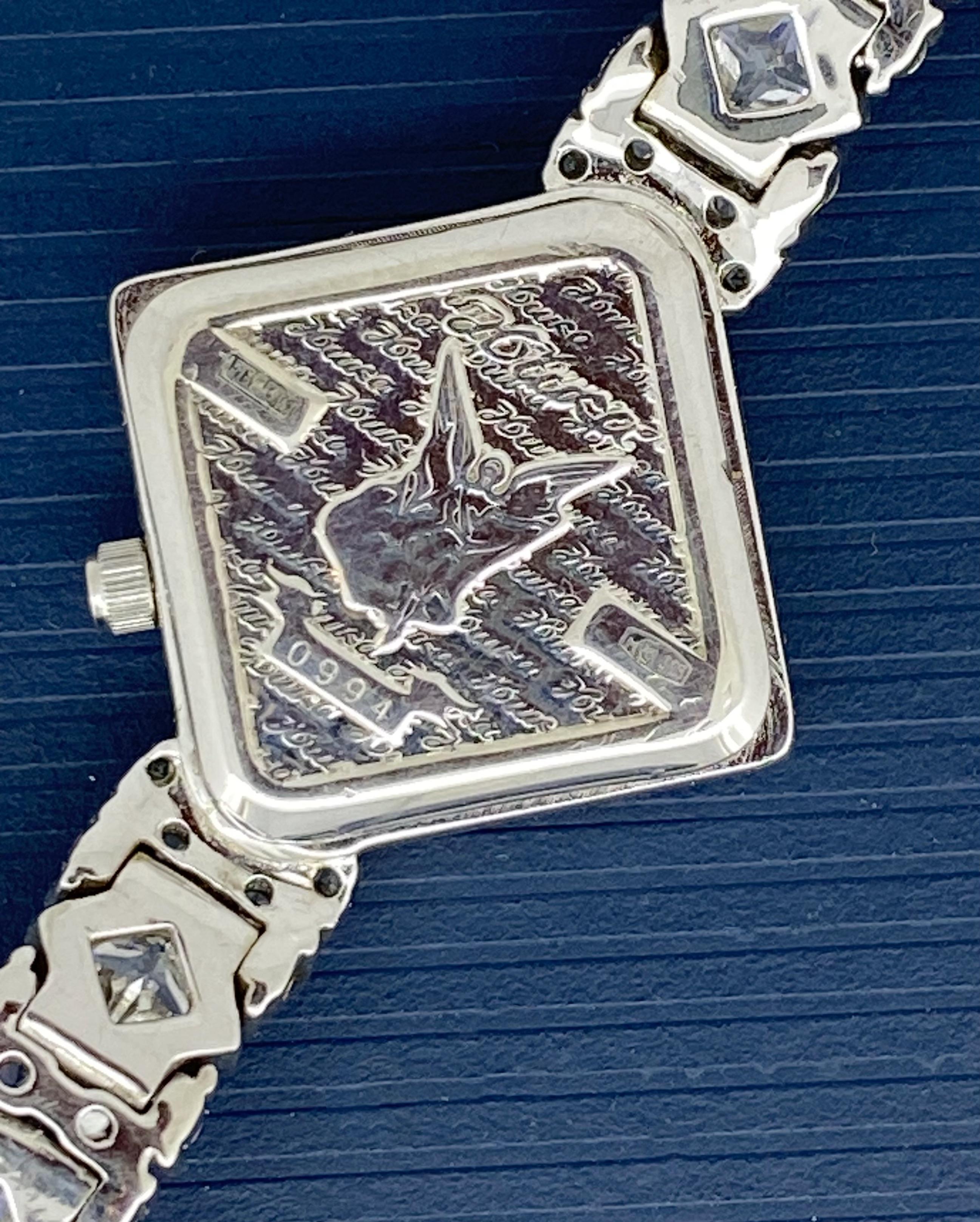 Nika Rusia Reloj de pulsera de cuarzo para señora, plata de ley 925 y cristal, caja + papeles en Excelente estado para la venta en MELBOURNE, AU