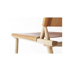 Nikari December Extra Large Chair, Oak with Leather