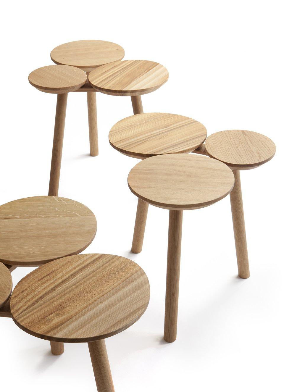 Beautiful July works as a small table as well as a stool. Due to the asymmetrical shape of the product, its manufacture requires a lot of handicraft and various techniques. Inspiration for the shape has been tree trunks.

Material: Elm and