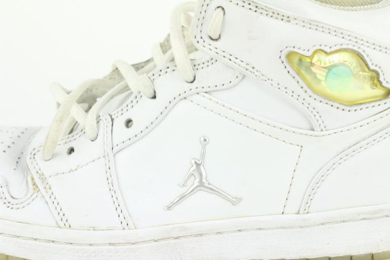 Nike 2002 Men's 8 US White x Chrome Air Jordan 1 I Sneaker 306000 101 00  For Sale at 1stDibs