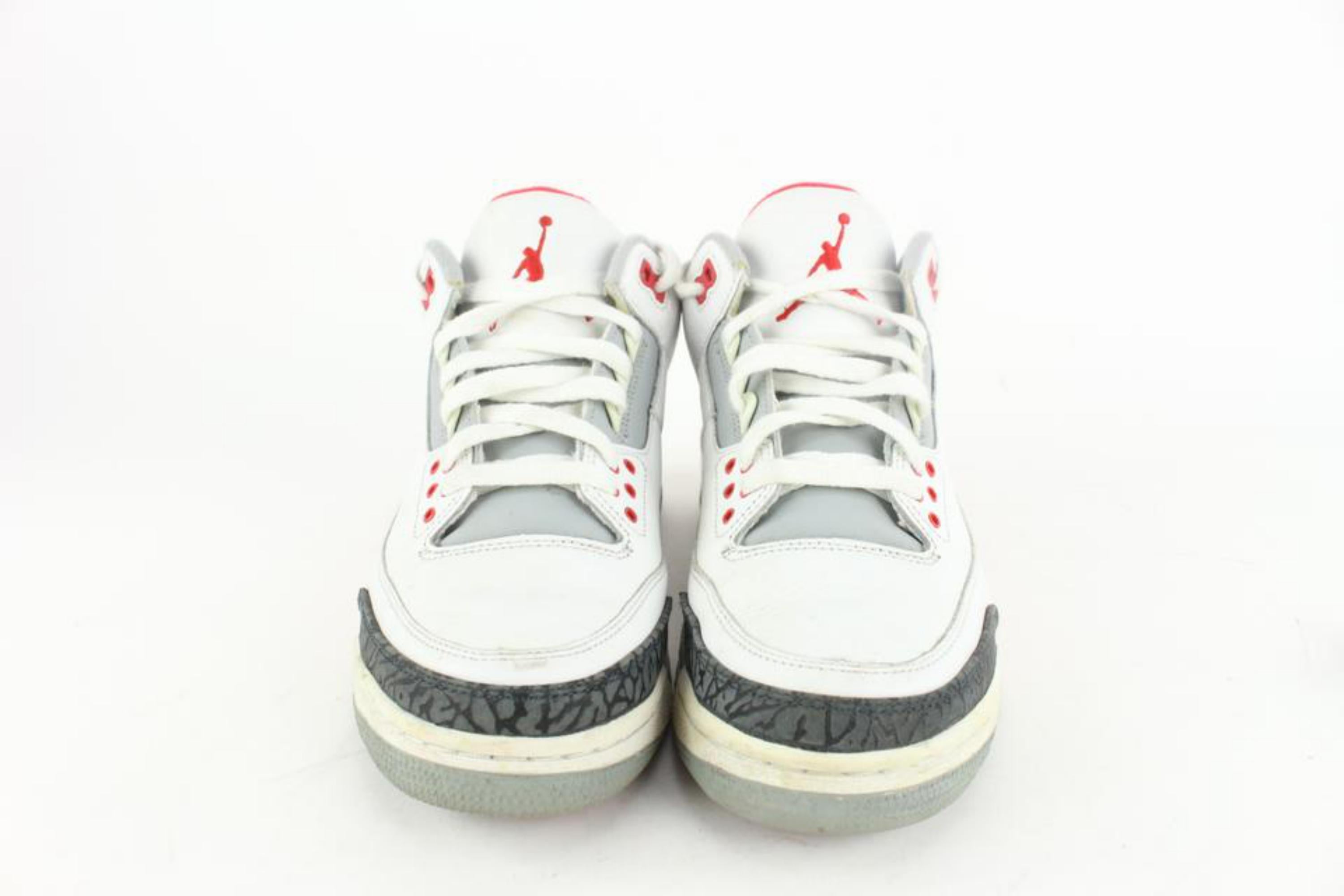 Nike 2008 Hombres 9 US Retro Blanco Rojo Fuego Air Jordan III 3 136064-161 3