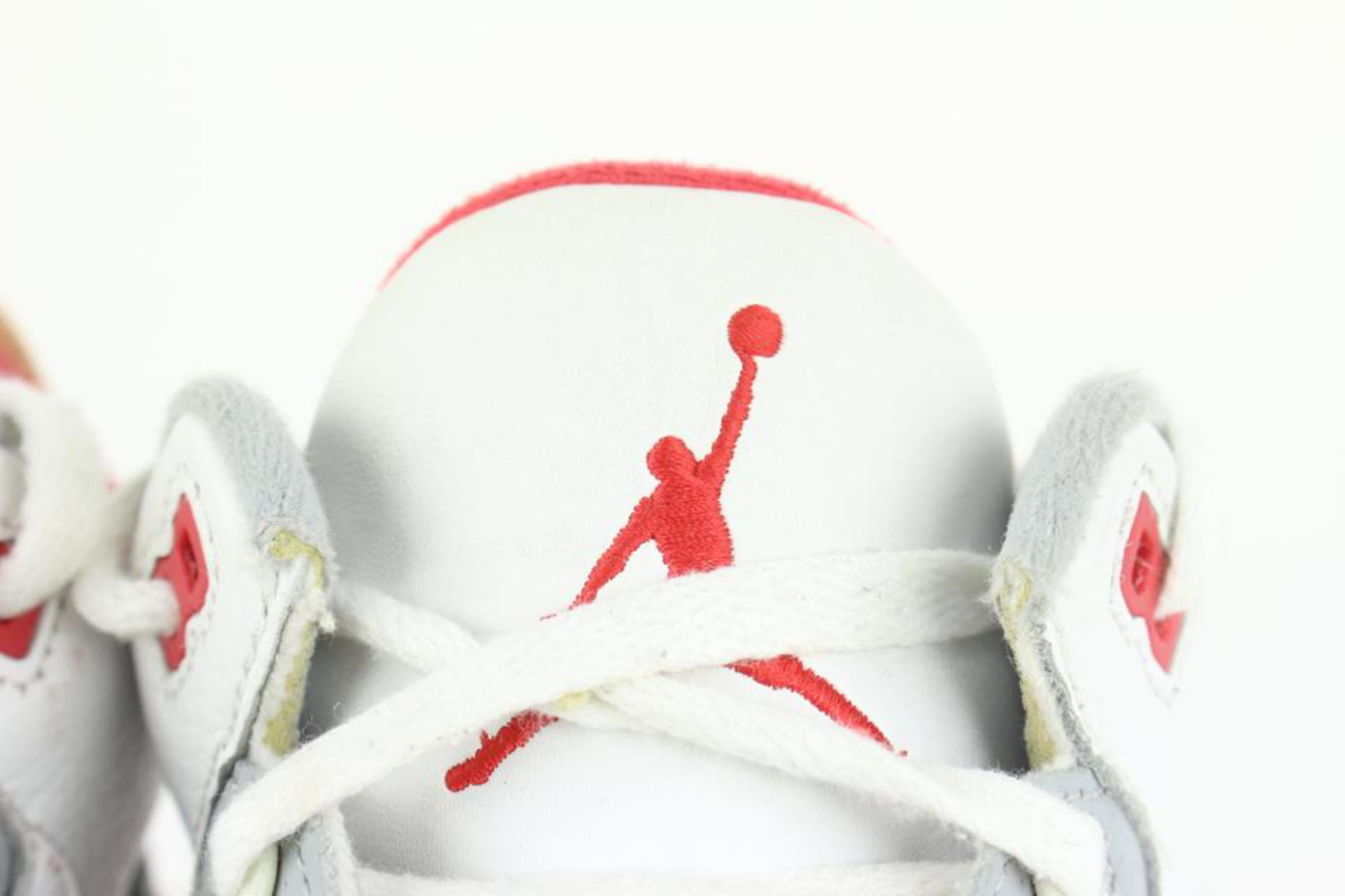Nike 2008 Hombres 9 US Retro Blanco Rojo Fuego Air Jordan III 3 136064-161 4