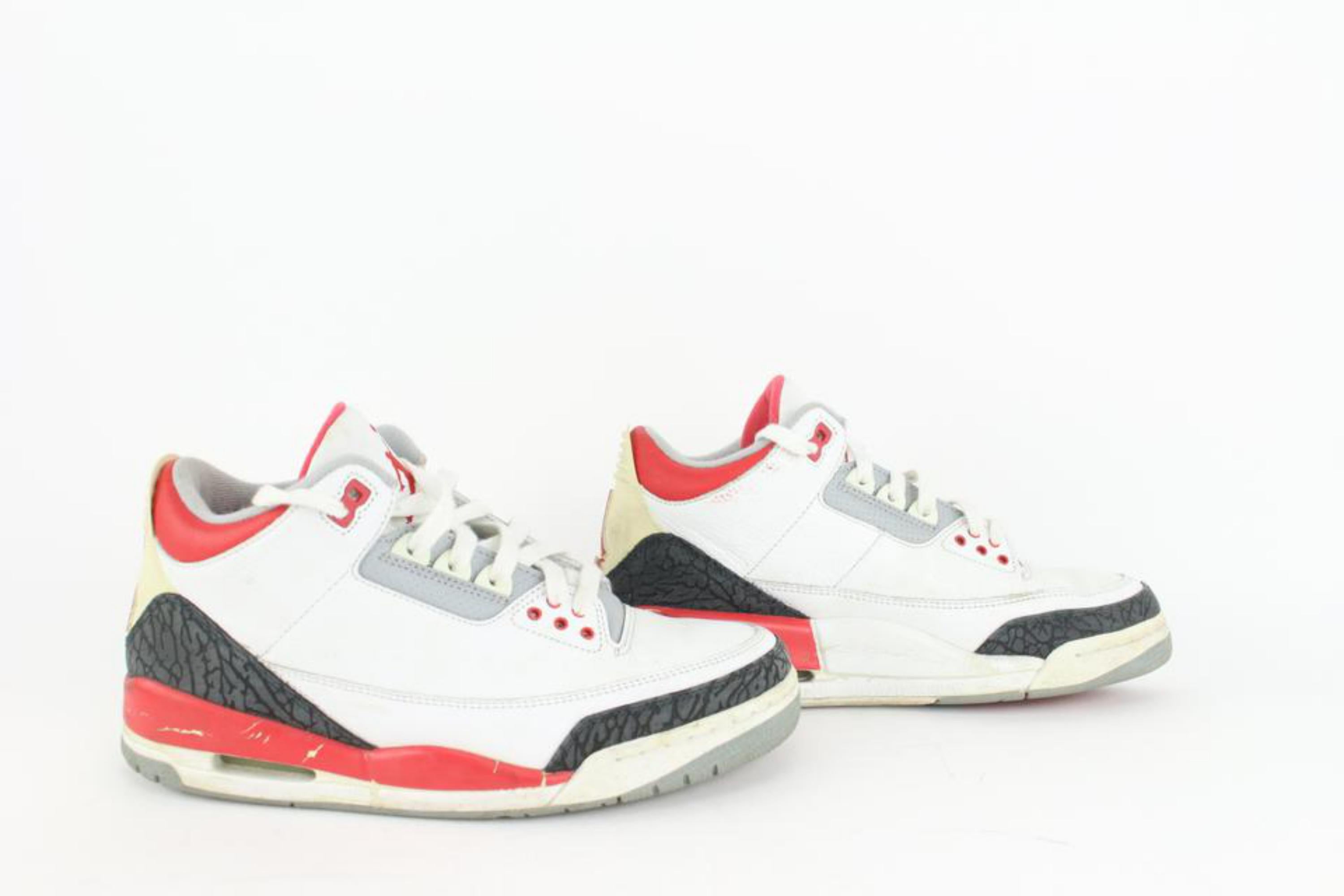 Nike 2008 Hombres 9 US Retro Blanco Rojo Fuego Air Jordan III 3 136064-161 5