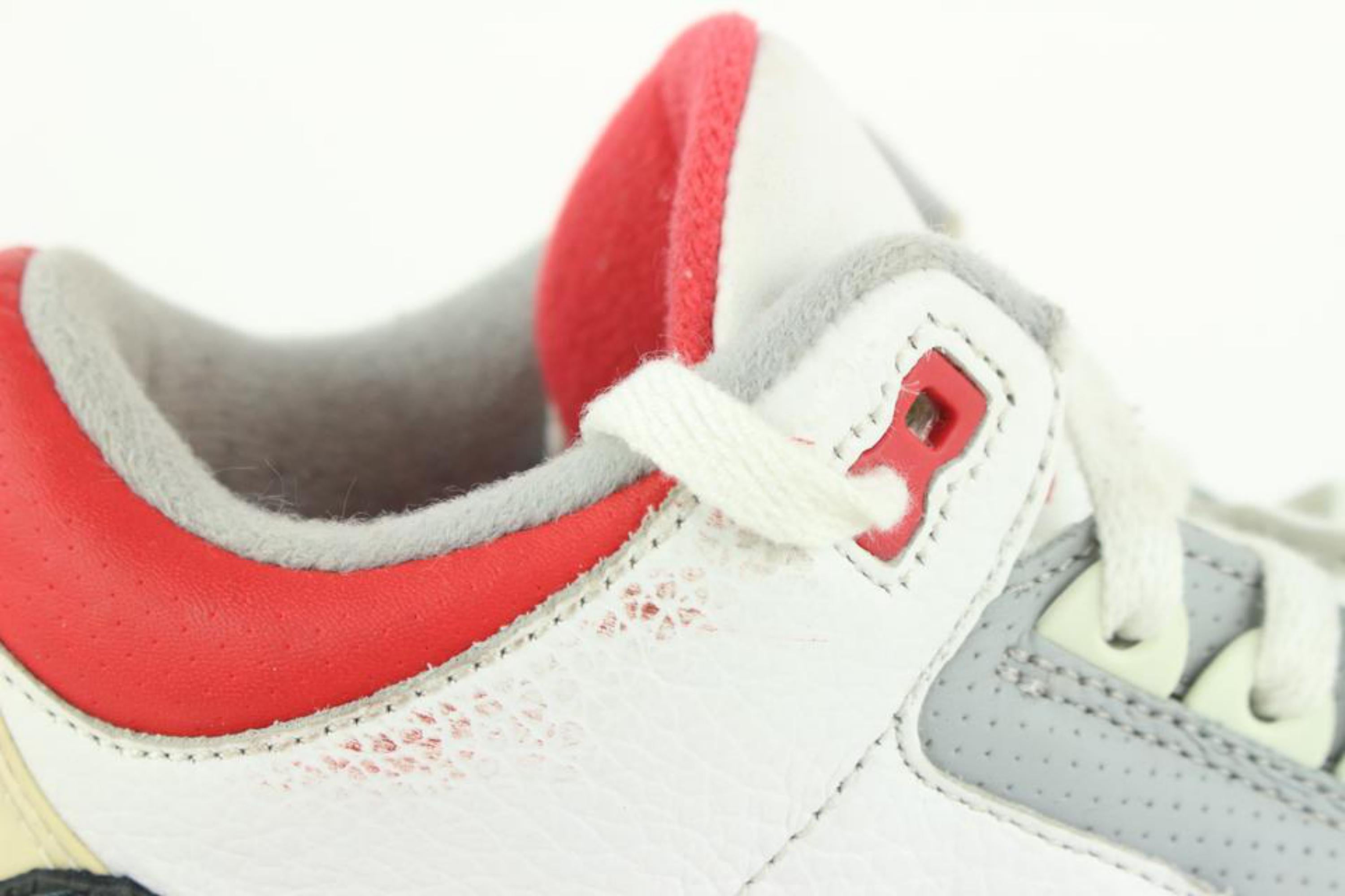 Nike 2008 Hombres 9 US Retro Blanco Rojo Fuego Air Jordan III 3 136064-161 en Bueno Estado en Dix hills, NY