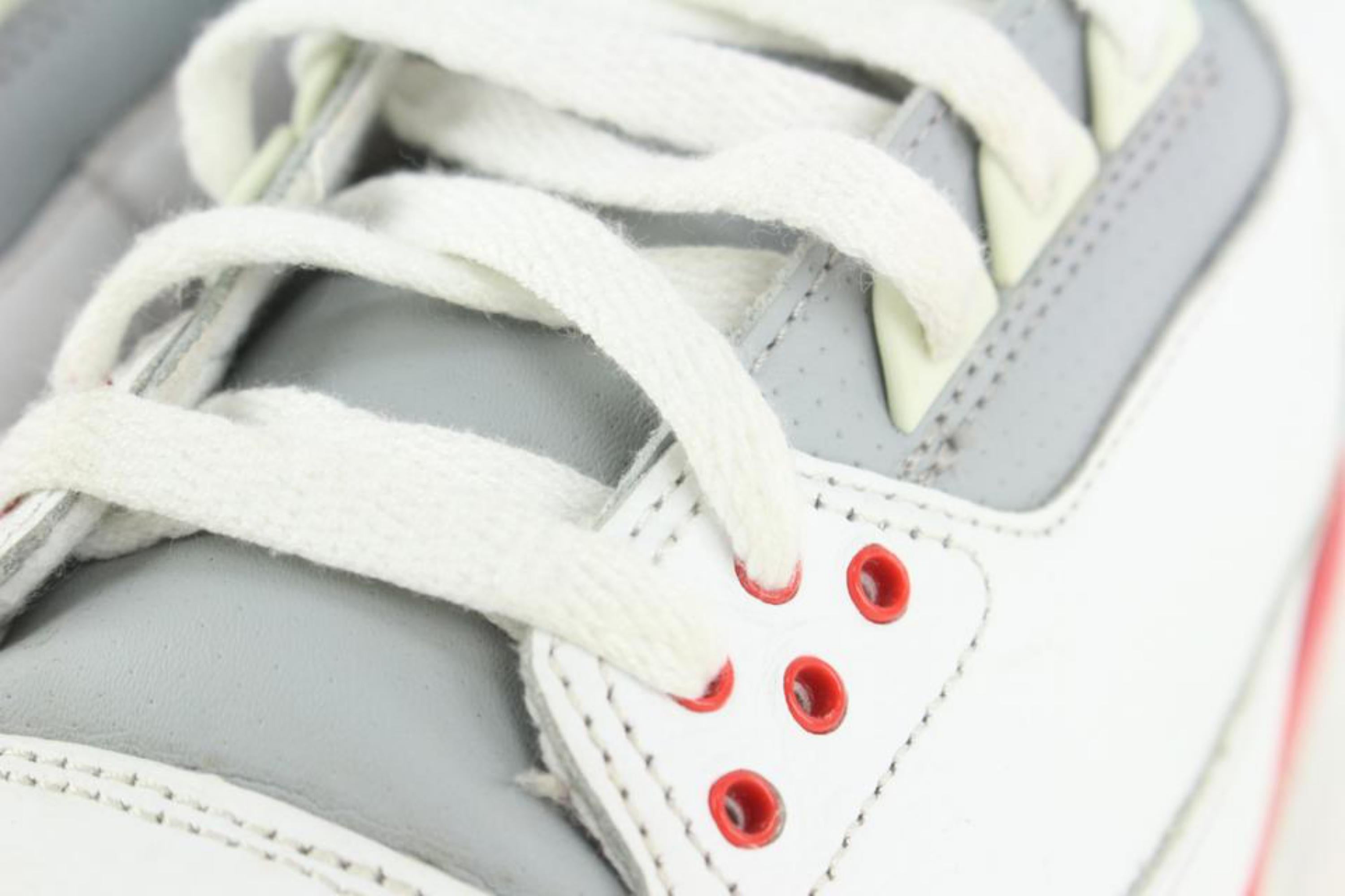 Nike 2008 Hombres 9 US Retro Blanco Rojo Fuego Air Jordan III 3 136064-161 1