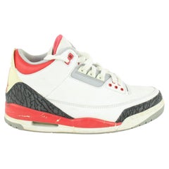 Nike 2008 Hombres 9 US Retro Blanco Rojo Fuego Air Jordan III 3 136064-161