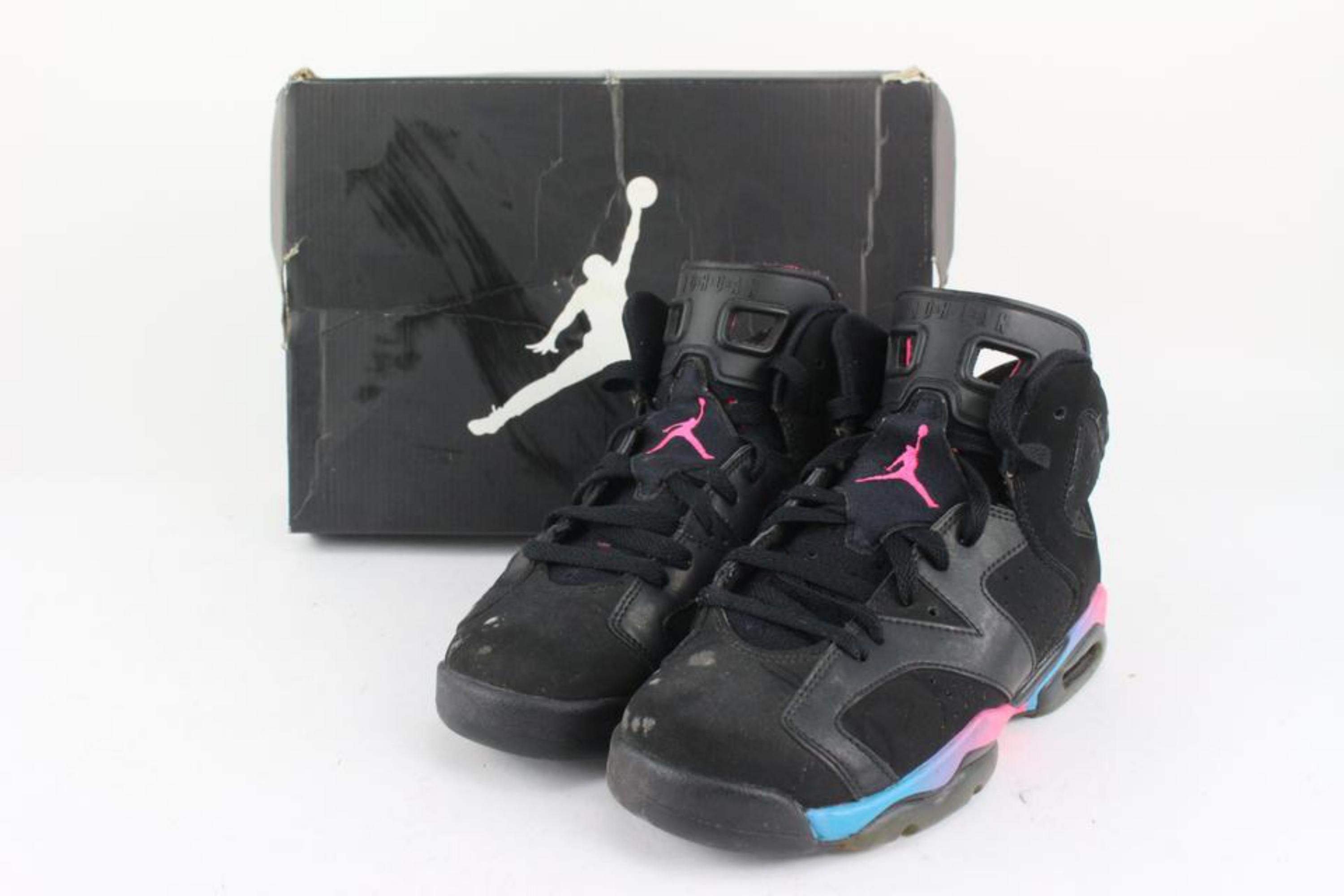 Nike 2012 Youth 5.5 US Flash Back Black x Pink Air Jordan VI 6 543390050 For Sale at 1stDibs