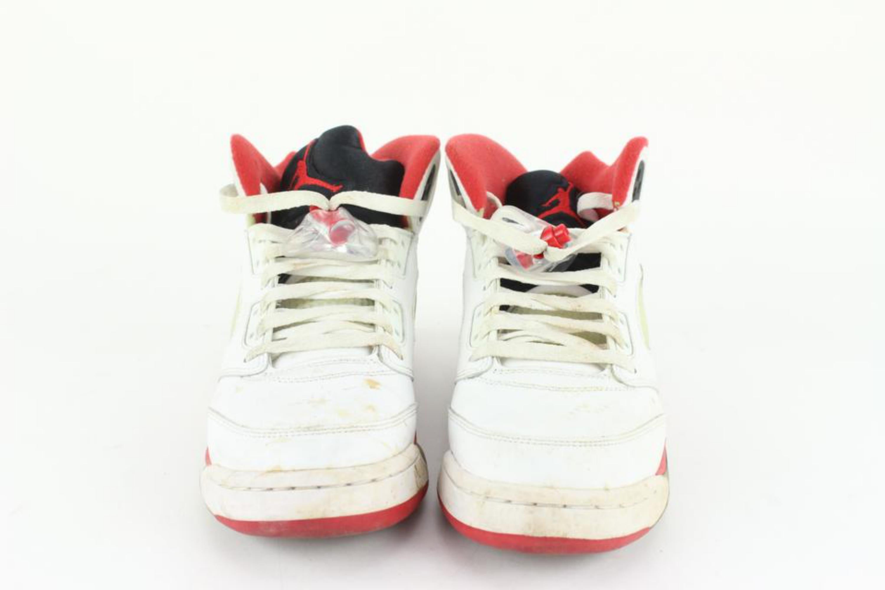 Nike 2013 Youth 6.5 US Fire Red Black Tongue Air Jordan V 5 440888-120 In Good Condition In Dix hills, NY