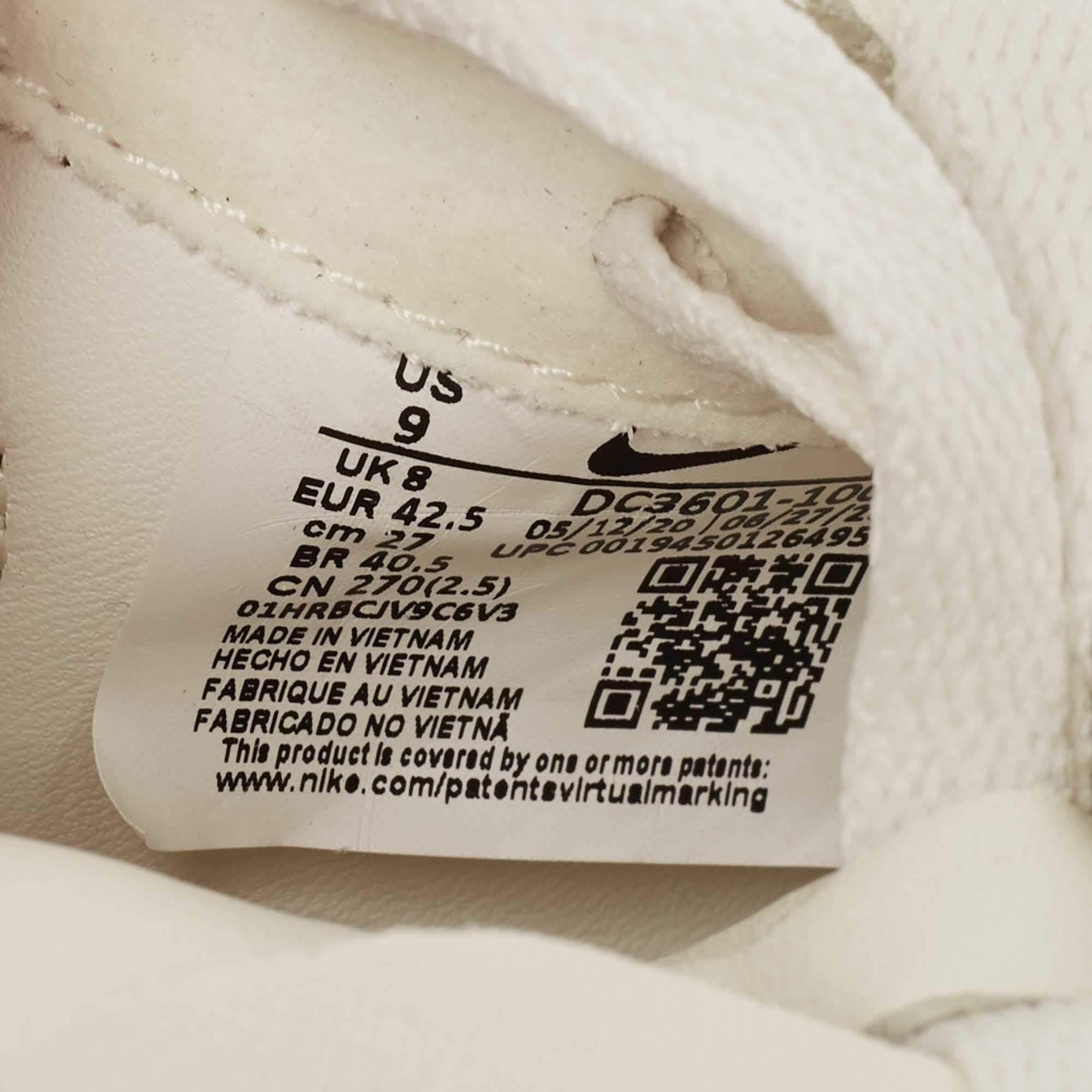 Nike Air Force White Leather Air Force1 Mid Comme Sneakers Taglia 42,5 in vendita 3
