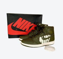 Nike Air Jordan 1 High OG Retro Olive Canvas Sneakers