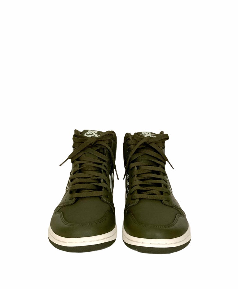 Nike Air Jordan 1 High OG Retro Olive Canvas Sneakers at 1stDibs