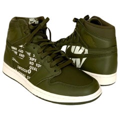 Nike Air Jordan 1 High OG Retro Olive Canvas Sneakers