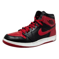 Nike Air Jordans 1 Retro Bred "Banned" Red/Black High Top Sneaker Size 45.5