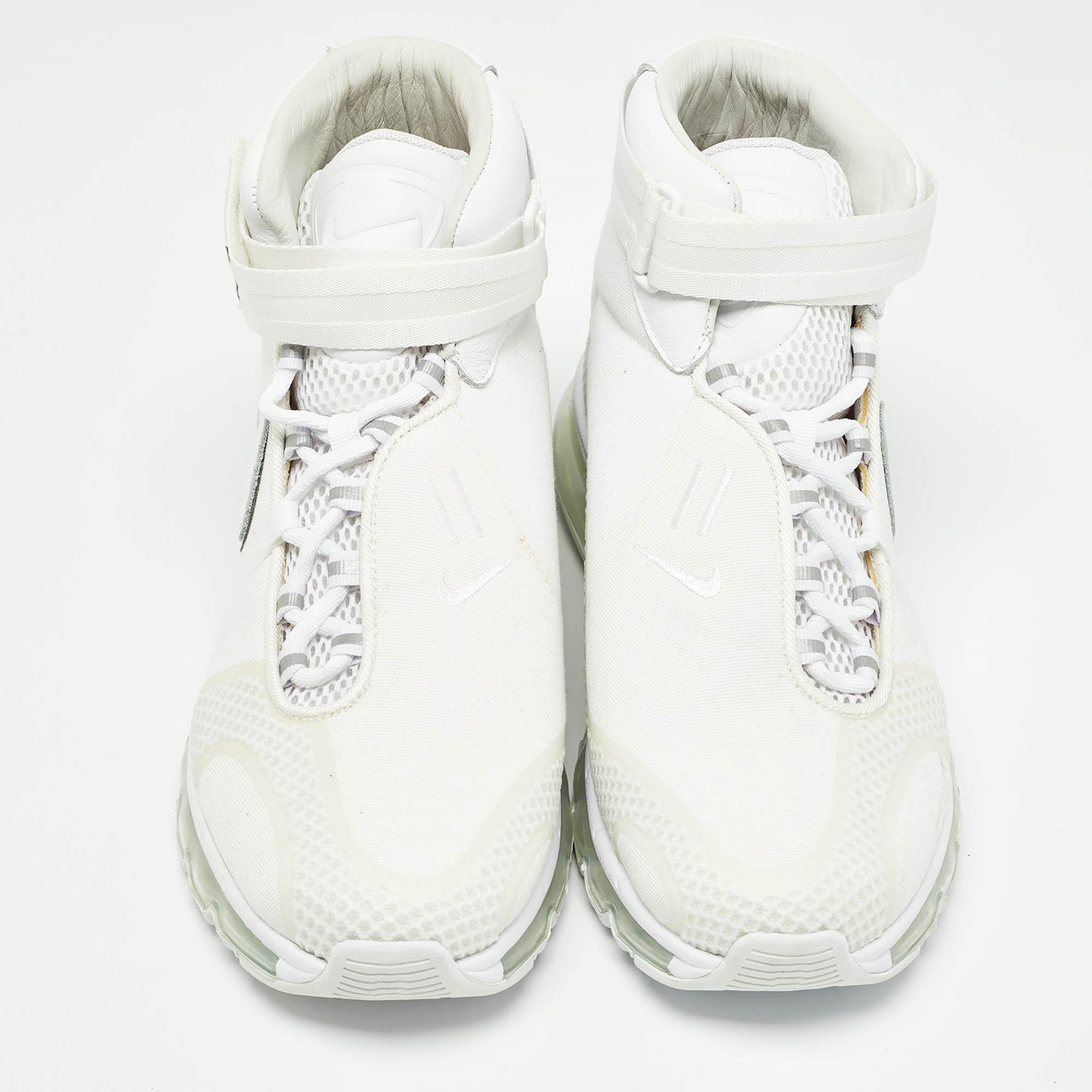 Gray Nike Air White Canvas Max 360 Hi Kim Jones Sneakers Size 42.5
