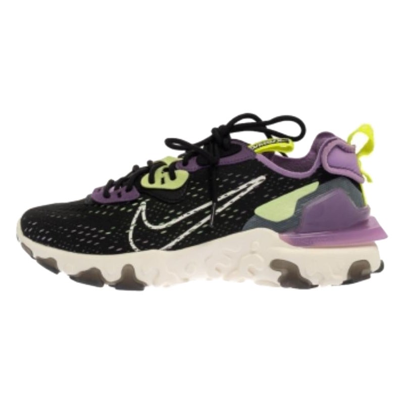 Scarpe da ginnastica Nike React Vision in pelle e tessuto nero/viola misura 43 in vendita