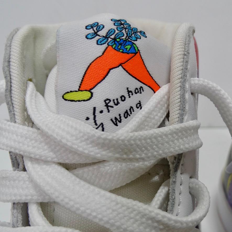 Gris Nike Blazer Mid '77 Flyleather Ruohan Wang Multicolor Sneakers en vente