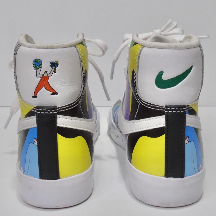 Nike Blazer Mid '77 Flyleather Ruohan Wang Multicolor Sneakers en vente 2