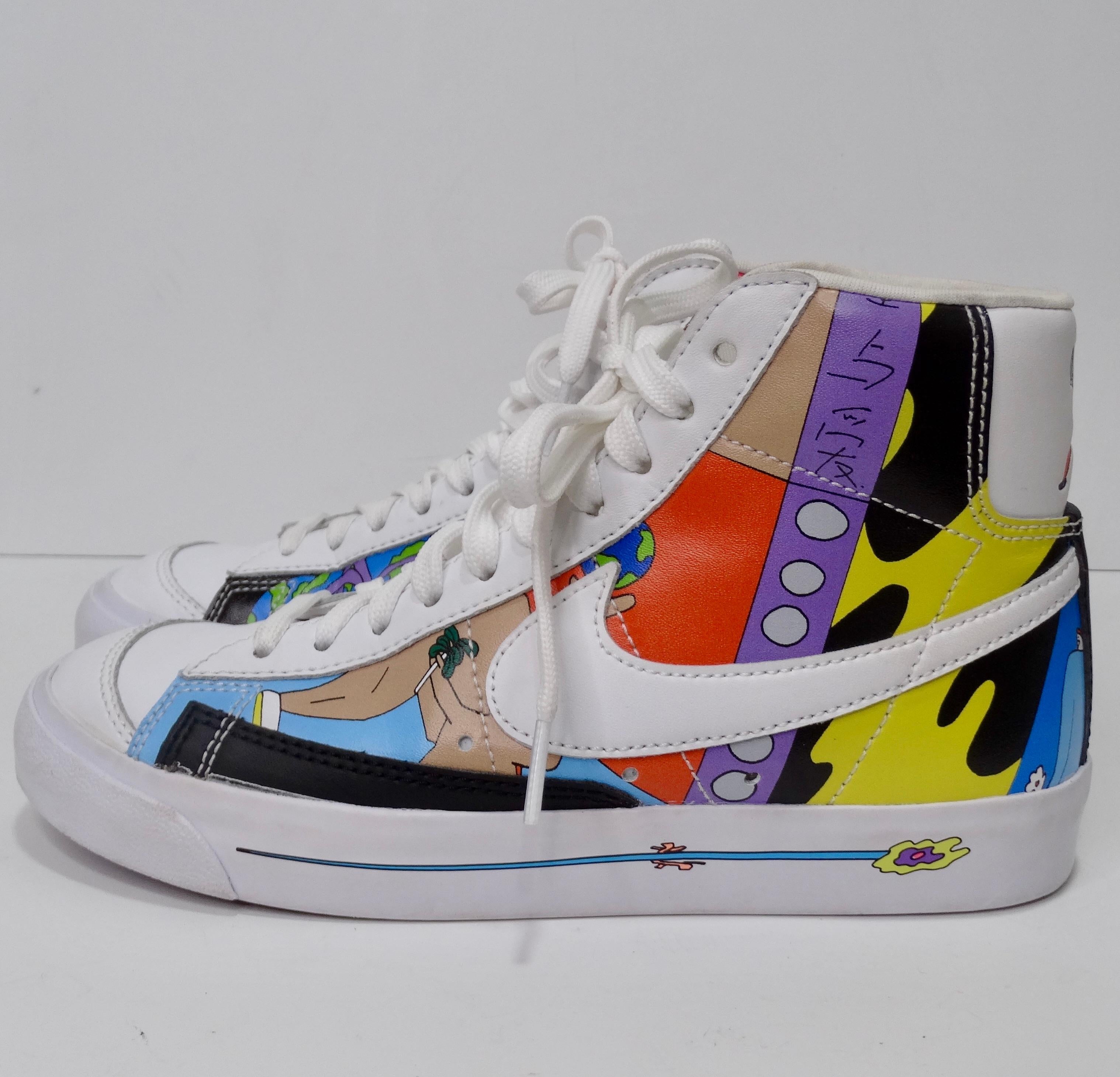 Nike Blazer Mid '77 Flyleather Ruohan Wang Multicolor Sneakers en vente 3
