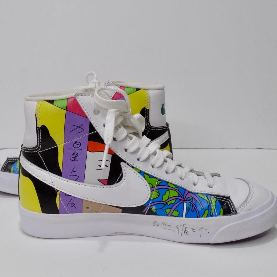 Nike Blazer Mid '77 Flyleather Ruohan Wang Multicolor Sneakers en vente 4