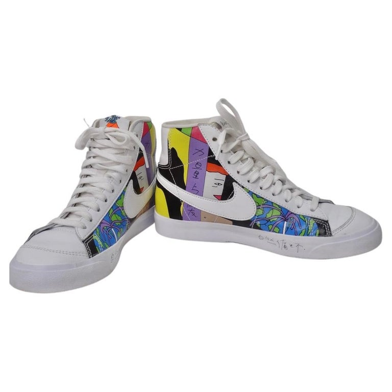 Nike Blazer Mid '77 Flyleather Ruohan Wang Multicolor Sneakers For Sale at  1stDibs | nike blazer mid multicolor