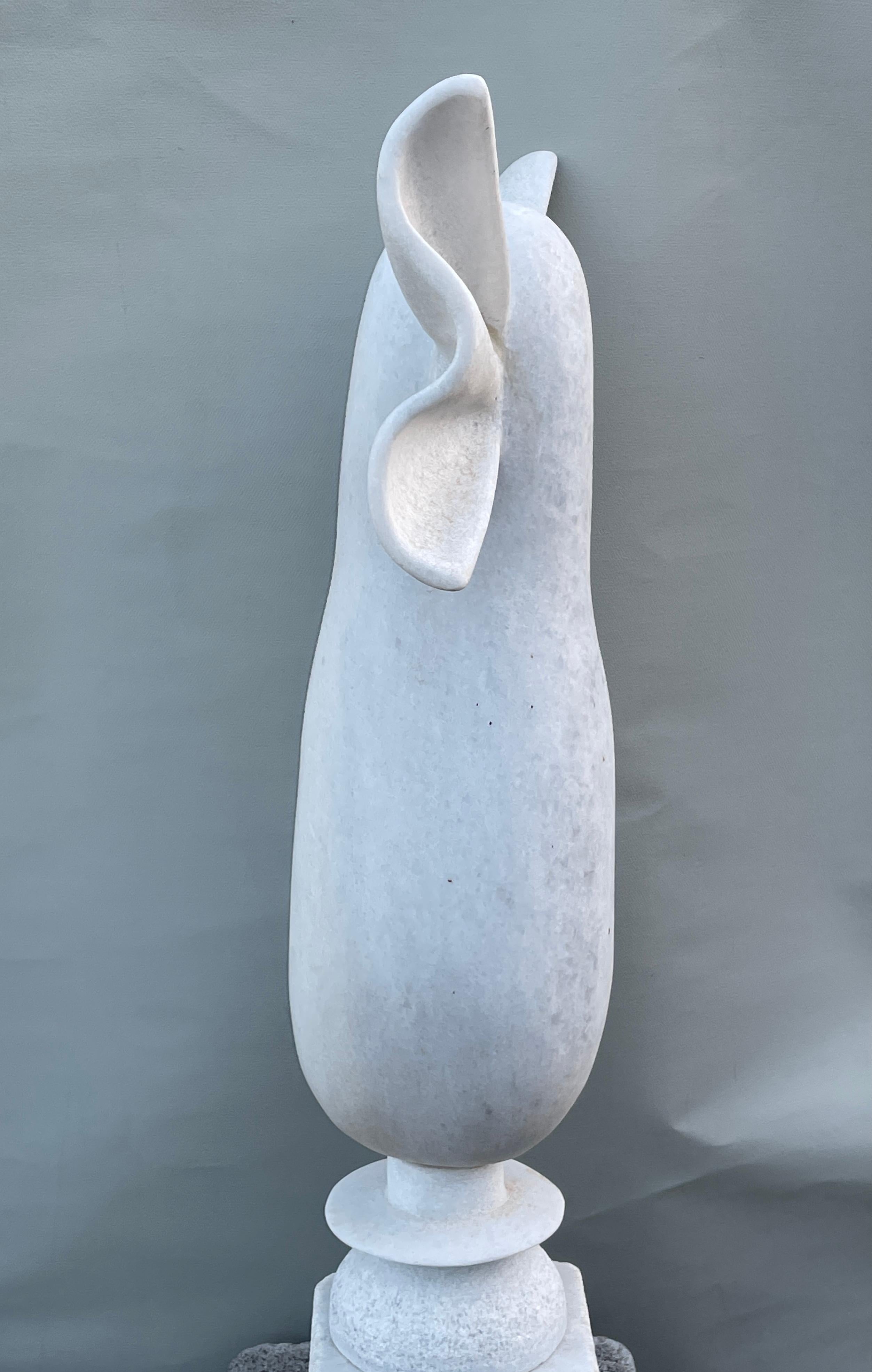 Greek NIKE Hand Carved Marble Sculpture by Tom Von Kaenel