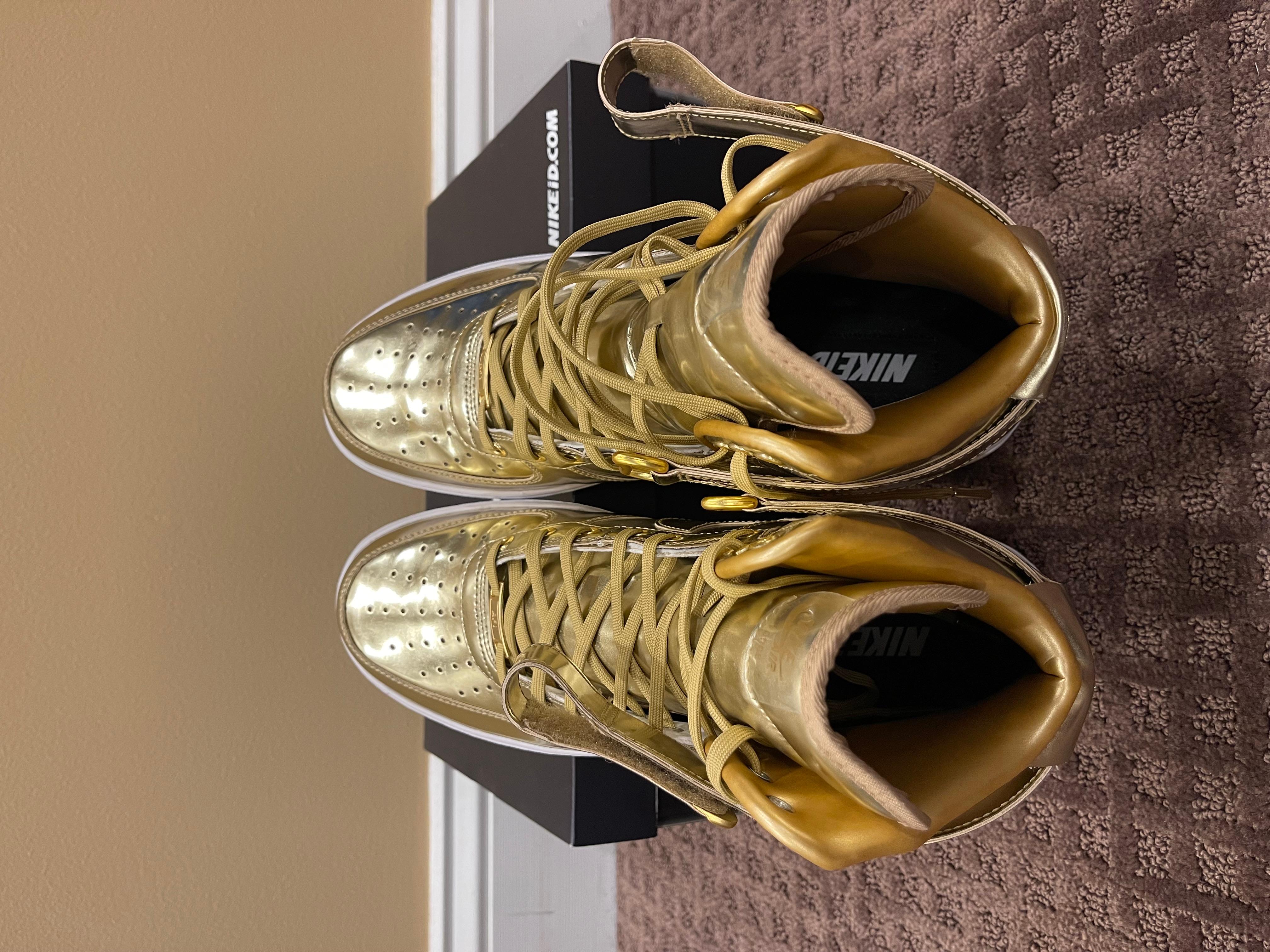 Men's Nike ID Air Force 1 Gold Metallic / Liquid Gold Highs