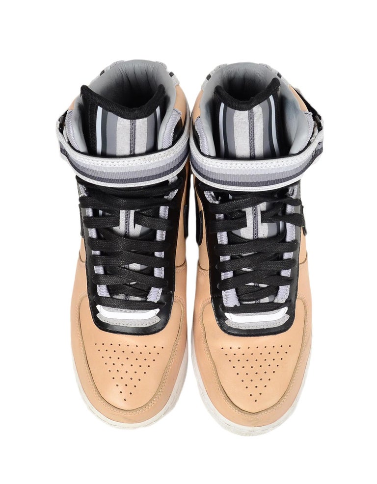 Nike Men&#39;s Tan/Black Vachetta Leather Air Force 1 Mid Sp/Tisci Box/Bag Sz 8.5 For Sale at 1stdibs