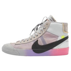Nike Multicolor Suede and Leather Blazer High Top Sneakers Size 47.5