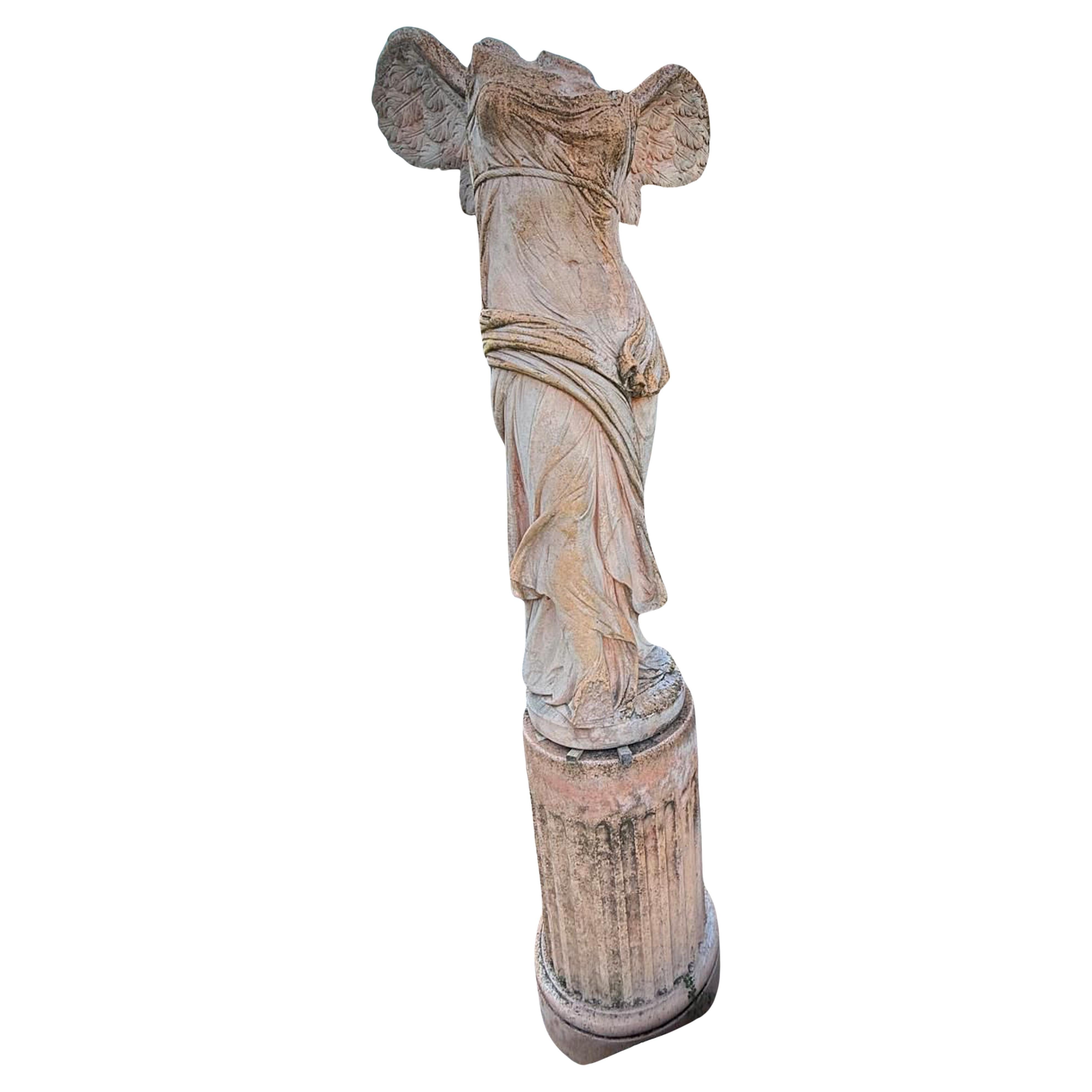 Nike of Samothrace in Italian Terracotta Toscan, late 19th / begin 20th Century For Sale 6