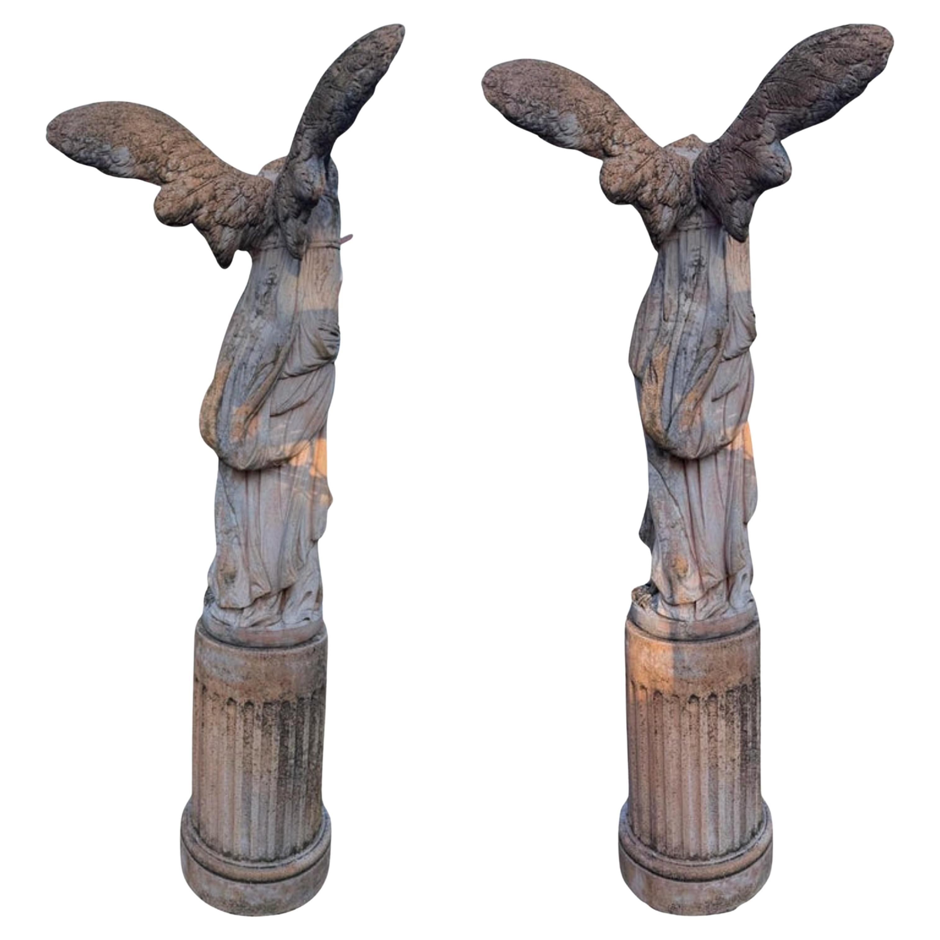 Nike of Samothrace in Italian Terracotta Toscan, late 19th / begin 20th Century For Sale