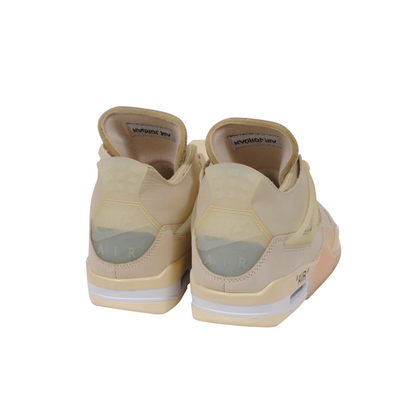 Nike Off White Women Air Jordan 4 Retro SP Sneakers US 8.5W Sail Virgil Abloh For Sale 7