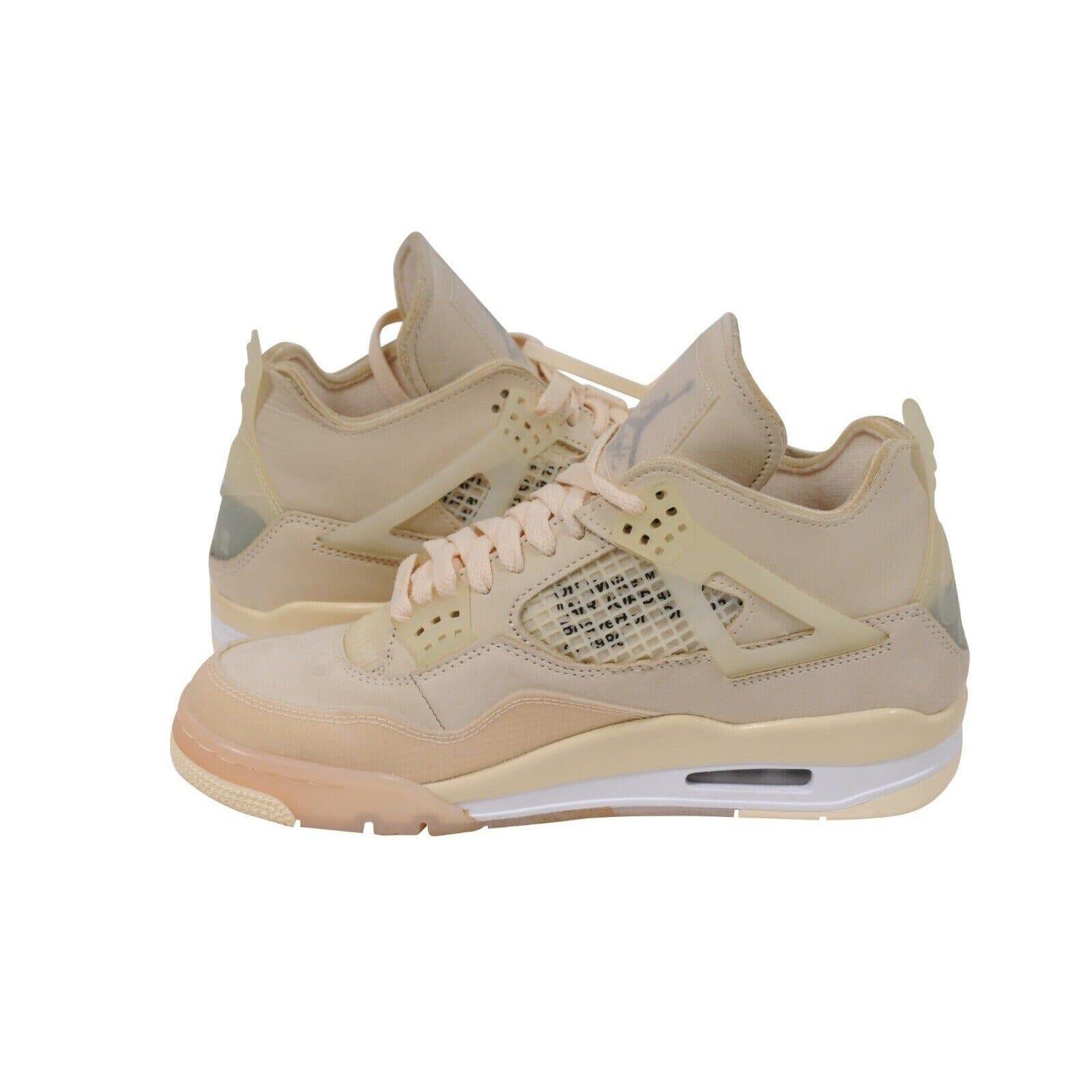 Nike Off White Women Air Jordan 4 Retro SP Sneakers US 8.5W Sail Virgil Abloh For Sale 9