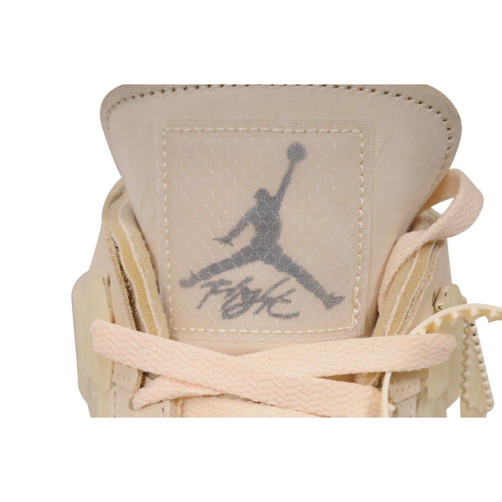 Nike Off White Women Air Jordan 4 Retro SP Sneakers US 8.5W Sail Virgil Abloh For Sale 13