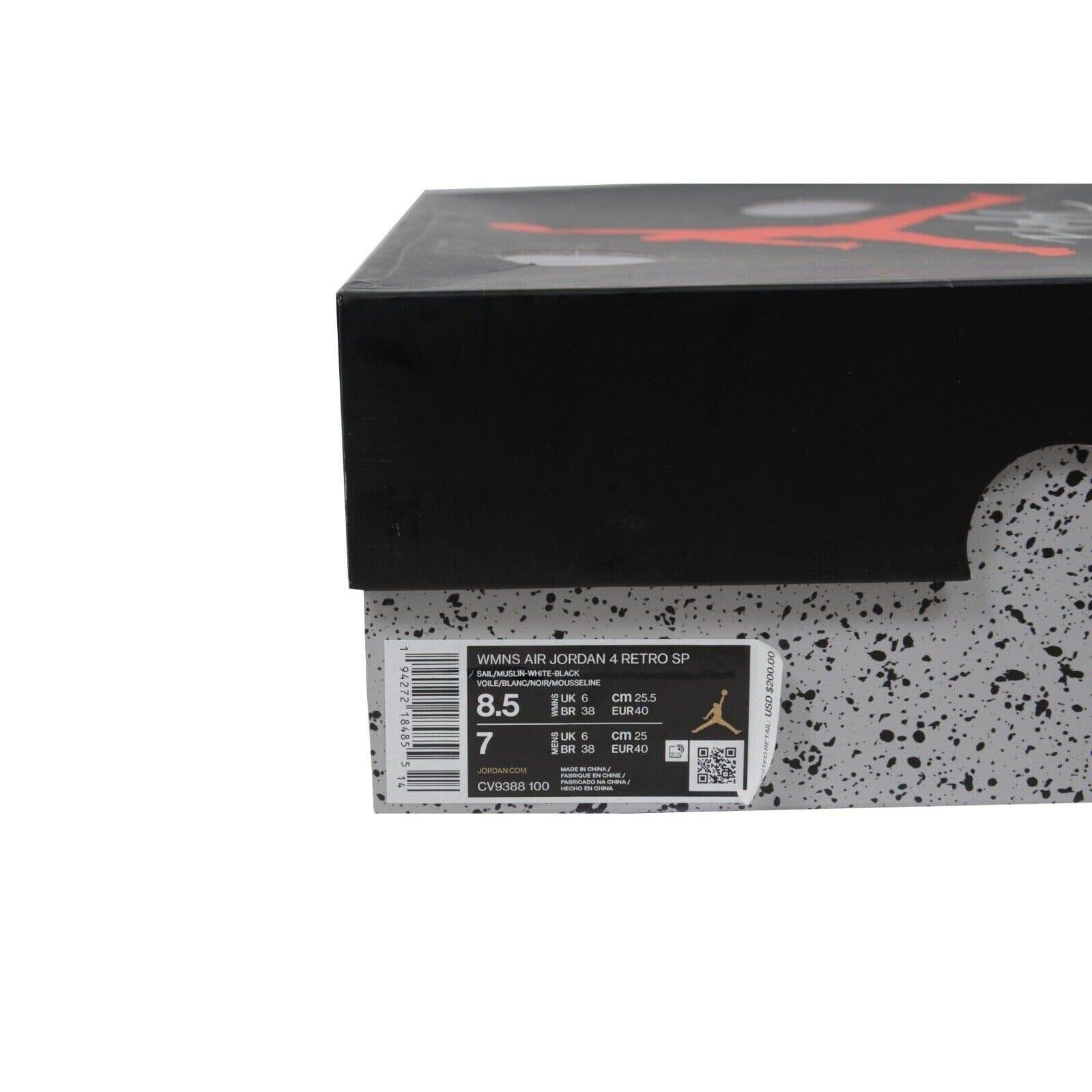 Nike Off White Women Air Jordan 4 Retro SP Sneakers US 8.5W Sail Virgil Abloh For Sale 14