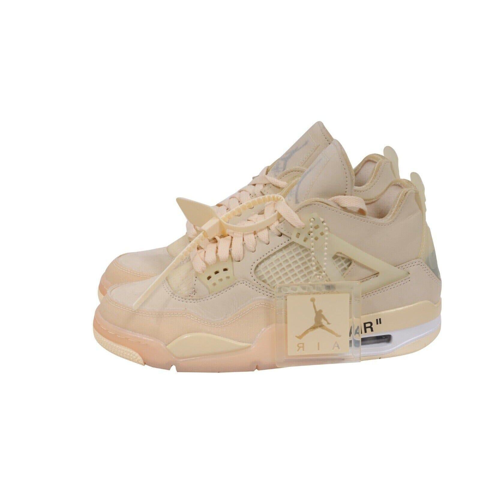 Women's or Men's Nike Off White Women Air Jordan 4 Retro SP Sneakers US 8.5W Sail Virgil Abloh For Sale