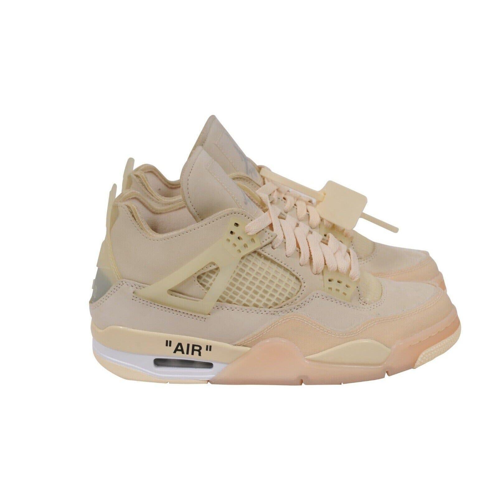 Nike Off White Women Air Jordan 4 Retro SP Sneakers US 8.5W Sail Virgil Abloh For Sale 1