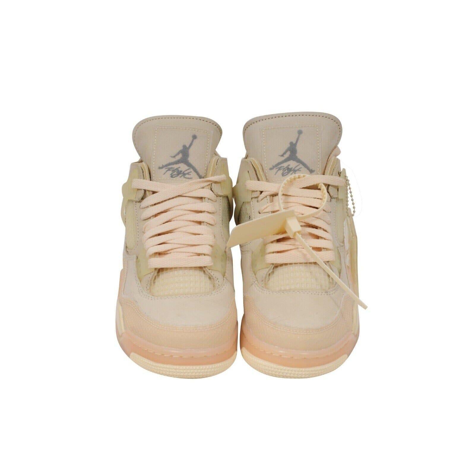 Nike Off White Women Air Jordan 4 Retro SP Sneakers US 8.5W Sail Virgil Abloh For Sale 4