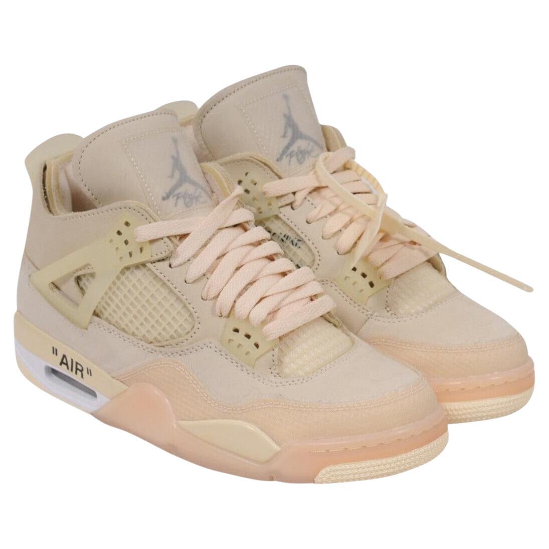 Nike Off White Women Air Jordan 4 Retro SP Sneakers US 8.5W Sail Virgil Abloh For Sale