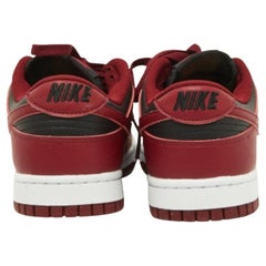 Nike Red/Black Leather Dunk Low Top "Team Red" Sneakers Size 40