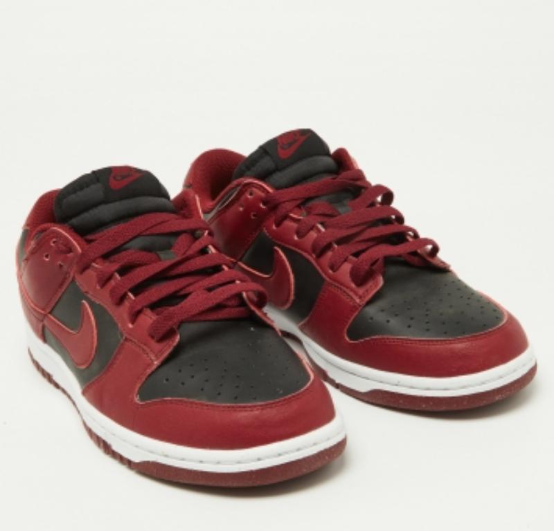 Men's Nike Red/Black Leather Dunk Low Top 