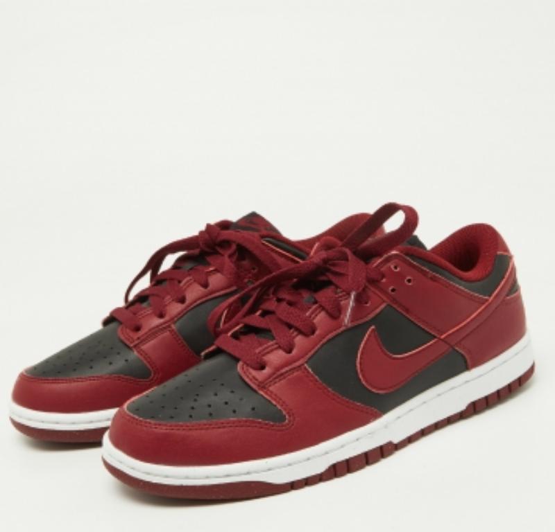 Nike Red/Black Leather Dunk Low Top 