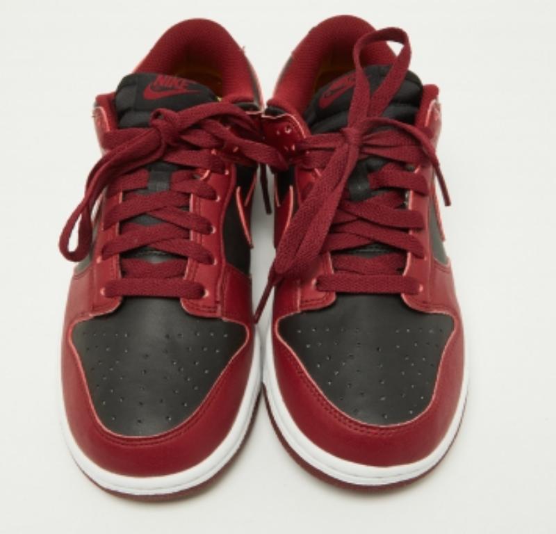 Nike Red/Black Leather Dunk Low Top 