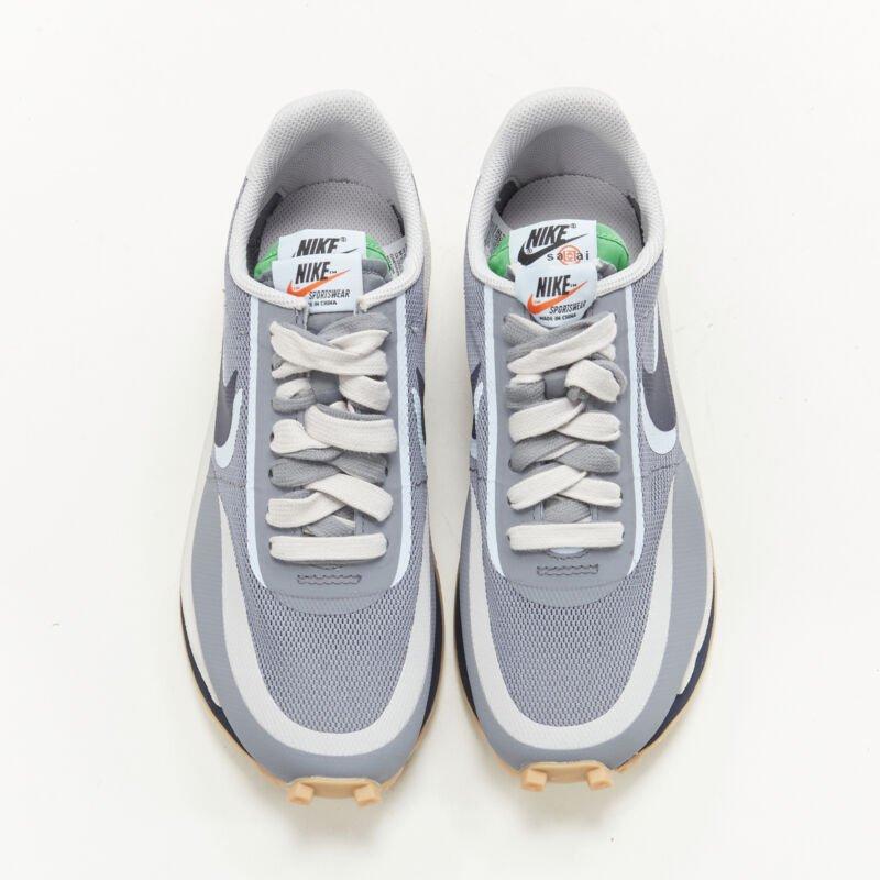 Gray NIKE SACAI CLOT LD Waffle DH3114 001 grey navy sneaker US5 EU37.5 For Sale