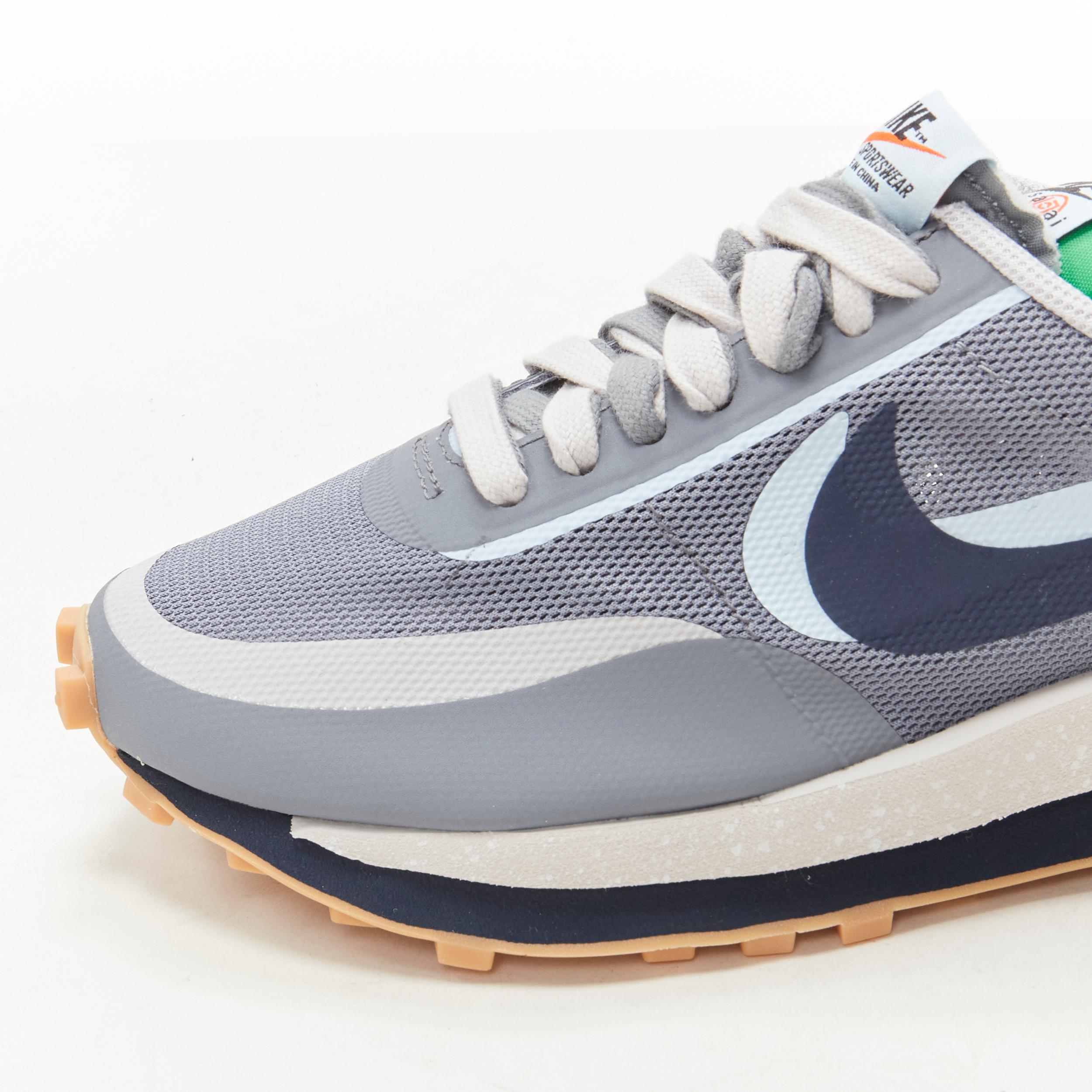 NIKE SACAI CLOT LD Waffle DH3114 001 grey navy sneaker US5 EU37.5 In Excellent Condition For Sale In Hong Kong, NT